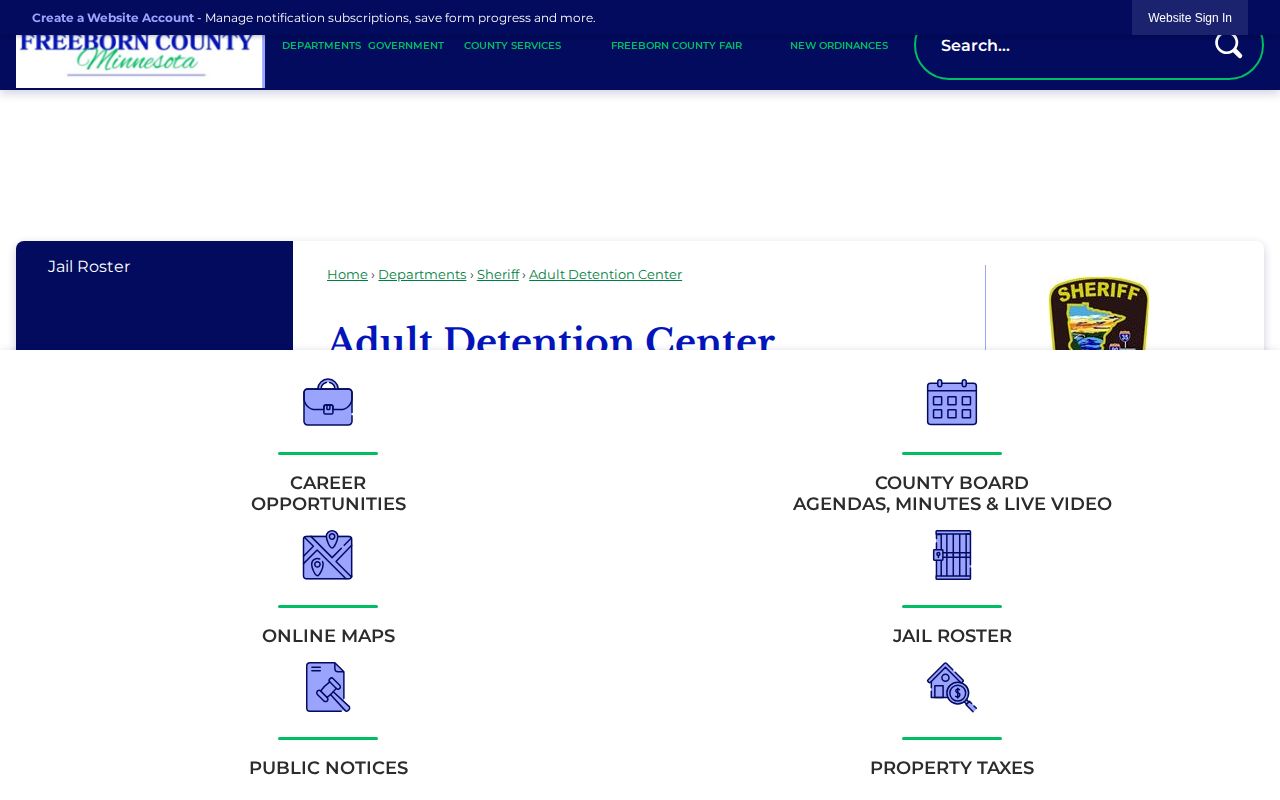 Freeborn County Adult Detention Center booking and custody information page